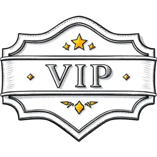Obraz przedstawiający narysowaną ołówkiem tabliczkę z napisem "VIP"